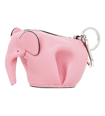 Shop Loewe Elephant Leather Charm In Candy