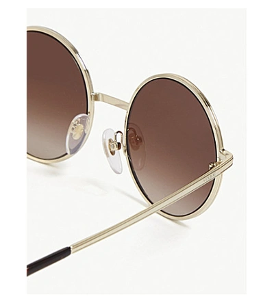 Shop Vogue Gigi Hadid Vo4085s Round-frame Sunglasses In Pale Gold