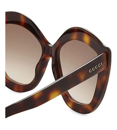 Shop Gucci Women's Brown Havana Print Modern G0117s Cat-eye Frame Sunglasses