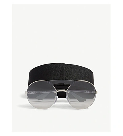 Shop Prada Pr65ts Round-frame Sunglasses In Silver