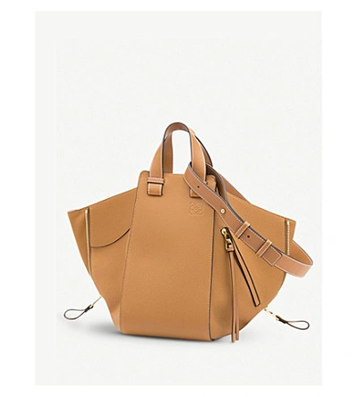 Shop Loewe Hammock Medium Leather Handbag In Light Caramel