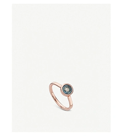 Monica Vinader Evil Eye 18ct Rose gold Ring In Blue ModeSens