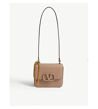 Shop Valentino Vring Leather Shoulder Bag In Rose Cannelle