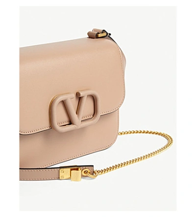 Shop Valentino Vring Leather Shoulder Bag In Rose Cannelle