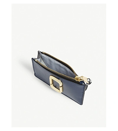 Shop Marc Jacobs Womens Dark Blue Leather Wallet In Blue Sea Multi