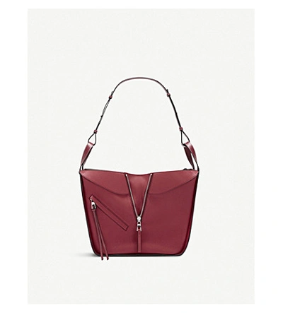 Shop Loewe Hammock Small Leather Handbag In Raspberry