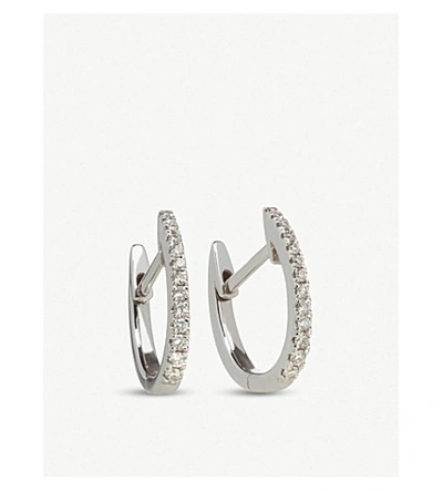 Shop Annoushka 18ct White Gold And Diamond Eclipse Fine Hoop Earrings