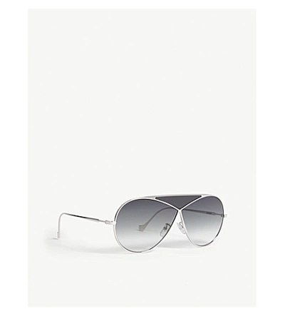 Shop Loewe Lw40010u Puzzle Pilot-frame Sunglasses In Silver