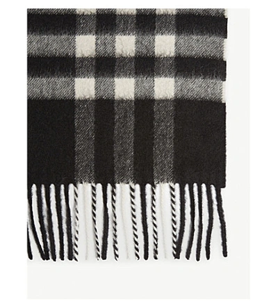 Shop Burberry Checked Cashmere Scarf In Black Check