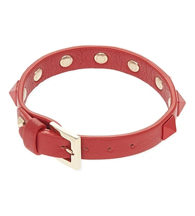 Shop Valentino Rockstud Bracelet In Red