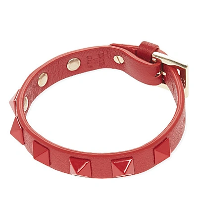 Shop Valentino Rockstud Bracelet In Red