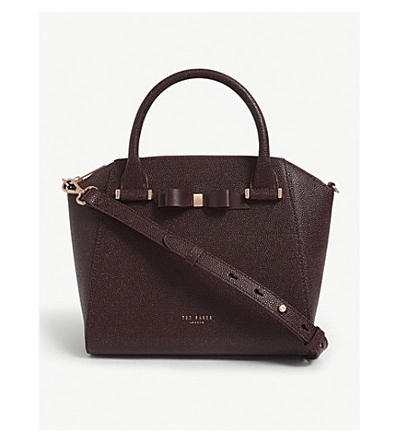 Shop Ted Baker Janne Leather Tote In Oxblood