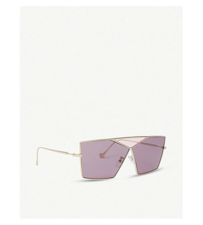 Shop Loewe Puzzle Pilot-frame Sunglasses In Gold