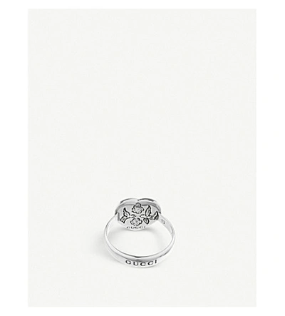 Shop Gucci Blind For Love Heart Shape Sterling Silver Ring
