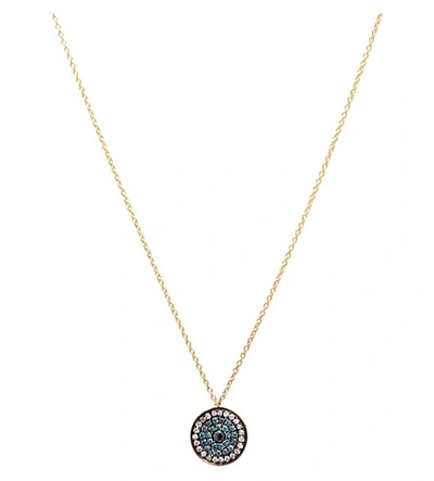 Shop Annoushka Love Diamonds 18ct Yellow-gold And Diamond Evil Eye Pendant Necklace