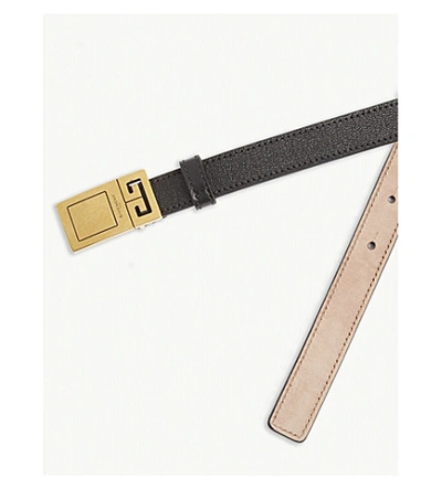 Shop Givenchy Logo Skinny Leather Belt In Black