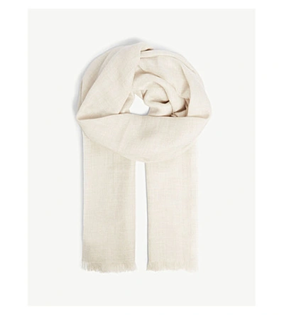 Shop Brunello Cucinelli Cashmere Blend Scarf In Light Beige