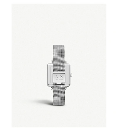 Shop Armani Exchange Ax5800 Lola Square Stainless Steel Watch In Silver