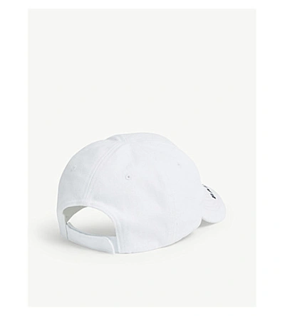 Shop Balenciaga Logo Cap In White/black