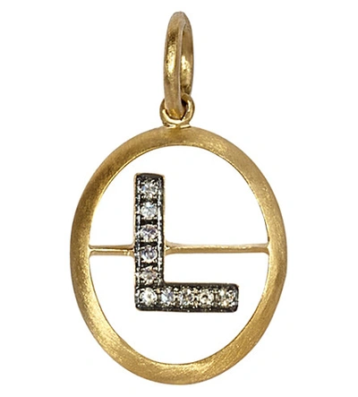 Shop Annoushka 18ct Yellow-gold And Diamond K Pendant