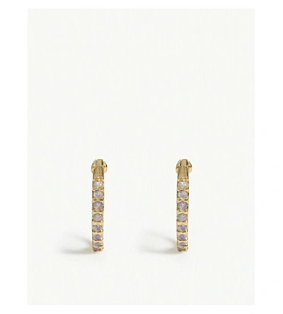 Shop Astrid & Miyu Mystic Jewel Huggies Earrings In Gold