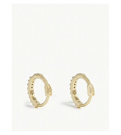 Shop Astrid & Miyu Mystic Jewel Huggies Earrings In Gold