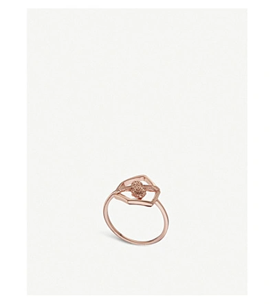 Shop Olivia Burton Honeycomb Bee Rose Gold-plated Ring
