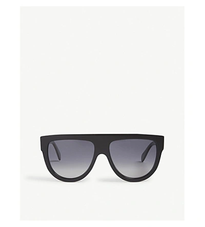 Shop Celine Aviator Frame Sunglasses In Black