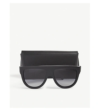 Shop Celine Aviator Frame Sunglasses In Black