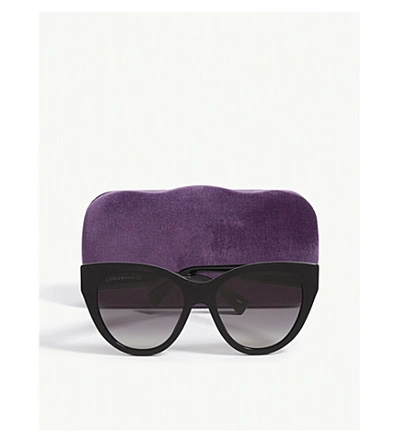 Shop Gucci Gg0460s Cat-eye-frame Sunglasses In Black