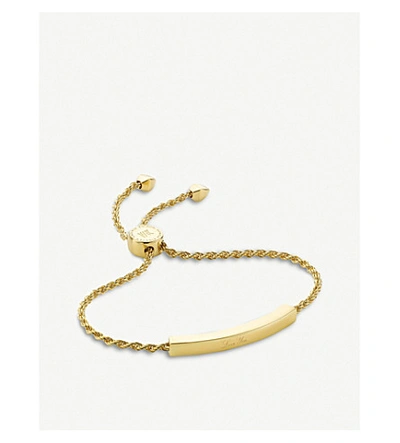 Shop Monica Vinader Linear Sterling-silver Friendship Bracelet In Gold