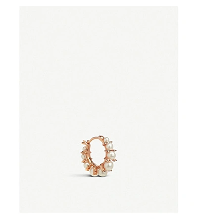 Shop Annoushka Diamonds & Pearls 18ct Rose-gold Single Hoop Earring