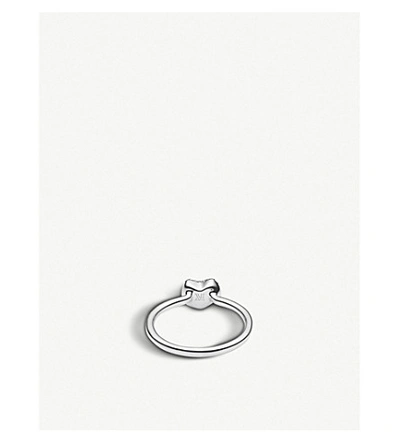 Shop Monica Vinader Nura Mini Heart Sterling Silver And Pavé Diamond Ring