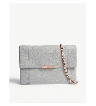 Ted Baker Clarria Leather Cross-body Bag In Grey