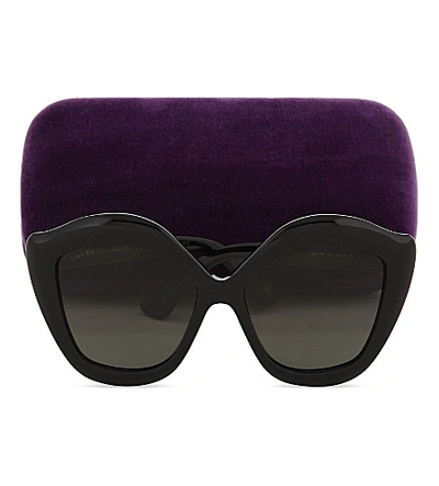 Shop Gucci Gg0117s Cat-eye Sunglasses In Black