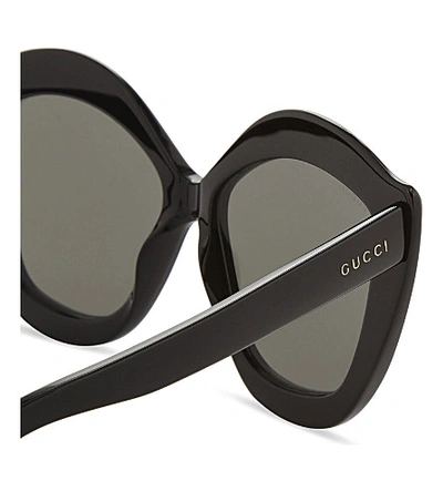Shop Gucci Gg0117s Cat-eye Sunglasses In Black
