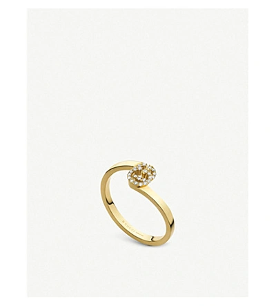 Shop Gucci Gg Running 18ct Gold And Diamond Ring