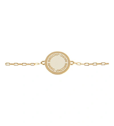 Shop Marc Jacobs Logo Pendant Bracelet In Cream