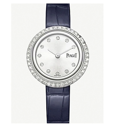 Shop Piaget G0a43084 18ct White-gold And Leather Watch