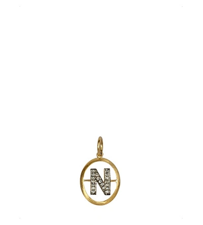 Shop Annoushka 18ct Yellow-gold And Diamond N Pendant In Silver