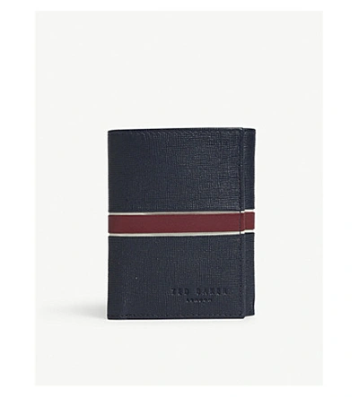 Ted Baker Strive Leather Trifold Wallet In Navy | ModeSens