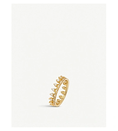 Shop Annoushka Crown 18ct Yellow Gold And White Diamond Crown Ring