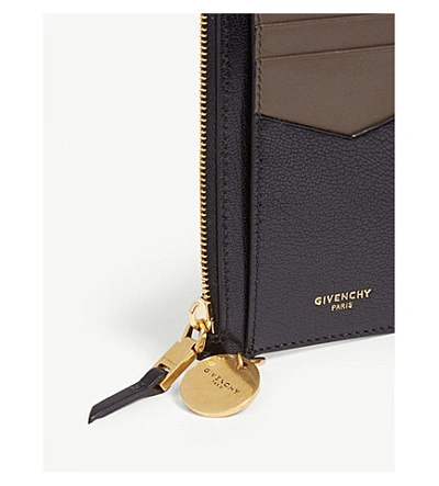 Shop Givenchy Gv3 Long Leather Card Holder In Black Grey