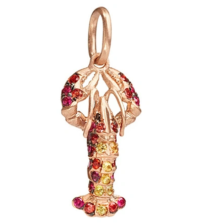 Shop Annoushka Mythology 18ct Rose-gold And Gemstone Lobster Charm