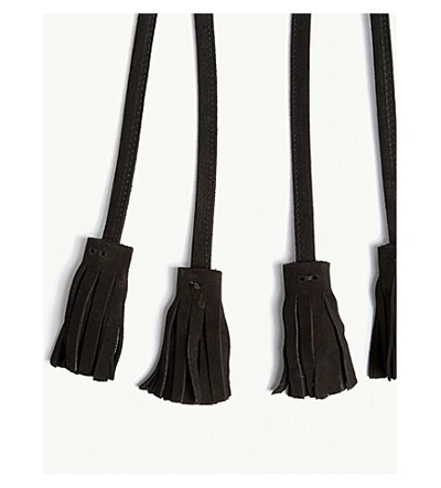 Shop Maje Anouk Suede Tassel Belt In Black