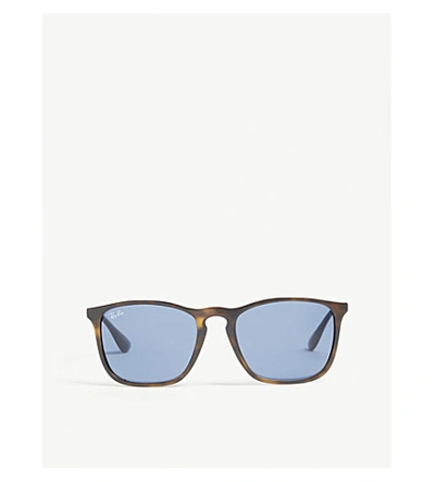 Shop Ray Ban Rb4187 Chris Square-frame Sunglasses In Havana