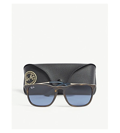 Shop Ray Ban Rb4187 Chris Square-frame Sunglasses In Havana