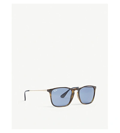 Shop Ray Ban Rb4187 Chris Square-frame Sunglasses In Havana