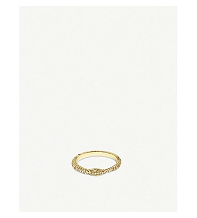 Shop Gucci Ouroboros 18ct Yellow-gold And Diamond Ring In Yellow Gold