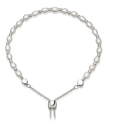 Shop Astley Clarke Biography White Pearl Kula Bracelet In Silver